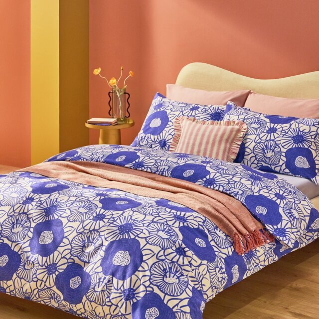 Habitat Bold Floral Blue Bedding Set - Single - image 1