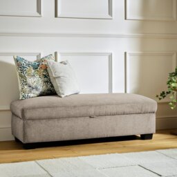 Argos Home Taylor Fabric Storage Footstool - Mink - thumbnail 1