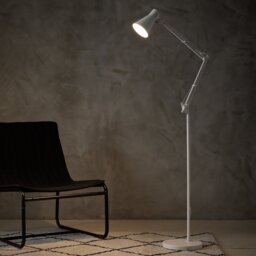 Habitat Swing Arm Floor Lamp - White - thumbnail 1