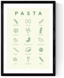 East End Prints Pasta Guide Black Frame Art Print - A2 - thumbnail 2