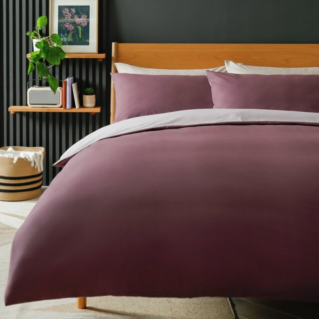 Habitat Polycotton Purple Reversible Bedding Set - King size - image 1