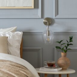 Argos Home Abas Chrome & Bubble Glass Wall Light - Satin Nickel