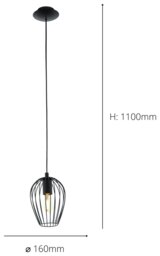 EGLO Newtown Steel Pendant Light - Black - thumbnail 2