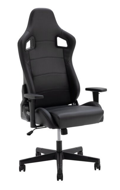 Argos Home Veda Faux Leather Office Gaming Chair - Black - image 1