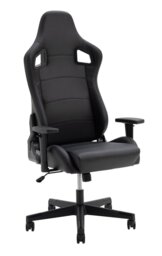 Argos Home Veda Faux Leather Office Gaming Chair - Black - thumbnail 1