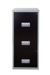 Pierre Henry 3 Drawer Maxi Filing Cabinet - Silver & Black - thumbnail 2