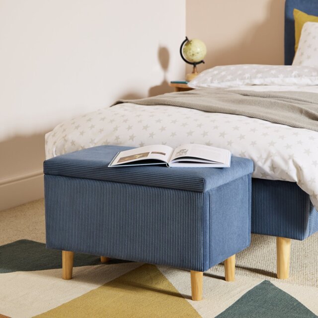 Habitat Arden Cord Fabric Storage Box - Blue - image 1