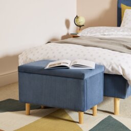 Habitat Arden Cord Fabric Storage Box - Blue - thumbnail 1