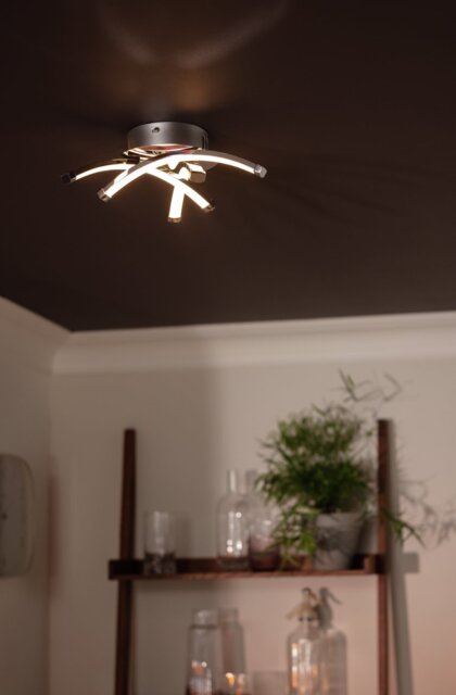 Argos Home Criss Cross Flush to Ceiling Light - Chrome - image 1
