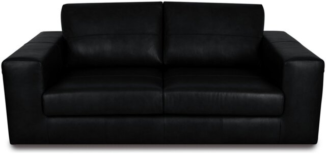 Argos Home Daly Leather Wide Arm 3 Seater Sofa - Black - image 1
