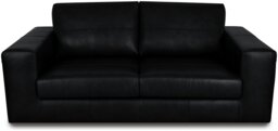 Argos Home Daly Leather Wide Arm 3 Seater Sofa - Black