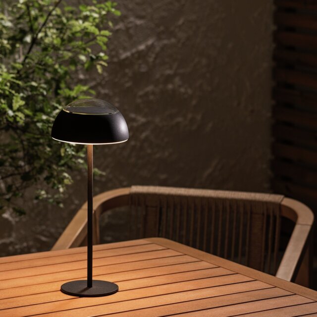 Habitat Solar Black Metal Table Lamp - image 1