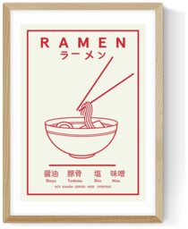 East End Prints Ramen Red & White Oak Frame Art Print - A3 - thumbnail 2