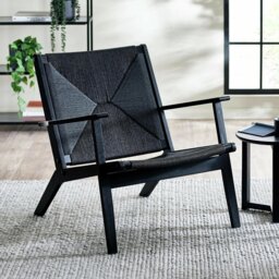 Julian Bowen Icaria Woven Wood Accent Chair Steel Feet - Black