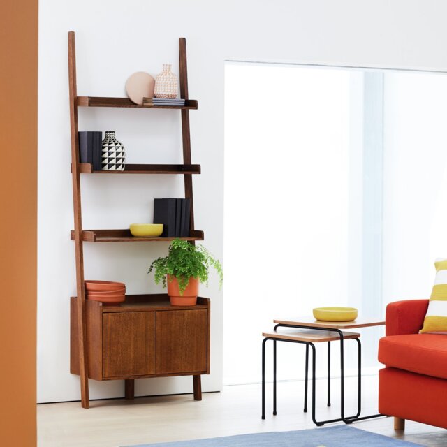 Habitat Jessie 2 Door Ladder Shelf - Walnut - image 1
