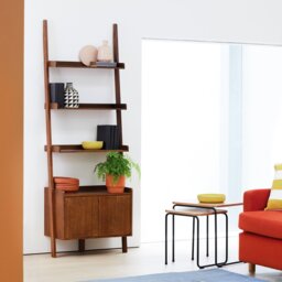 Habitat Jessie 2 Door Ladder Shelf - Walnut - thumbnail 1