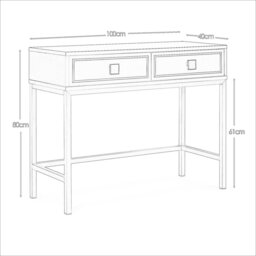 Frank Olsen Mia 2 Drawer Console Table - Black - thumbnail 2