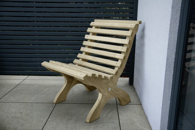 Forest Garden Kuba Wooden Garden Chair - Natural - image 1