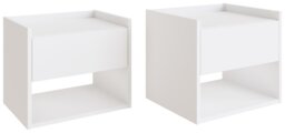 GFW Harmony 3 Drawers Set of 2 Bedside Table - White - thumbnail 1