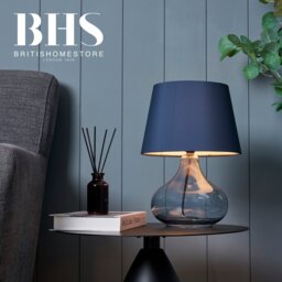 BHS Teardrop Glass Table Lamp - Blue - thumbnail 2