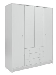 Argos Home Malibu 4 Door 3 Drawer Mirror Wardrobe - White - thumbnail 2