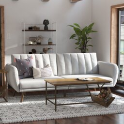 Novogratz Brittany Fabric Clic Clac Sofa Bed - Light Grey