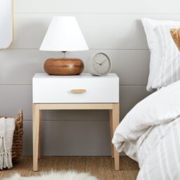 Habitat Tatsuma 1 Drawer Bedside Table - White - thumbnail 2