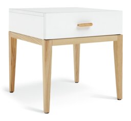 Habitat Tatsuma 1 Drawer Bedside Table - White - thumbnail 1