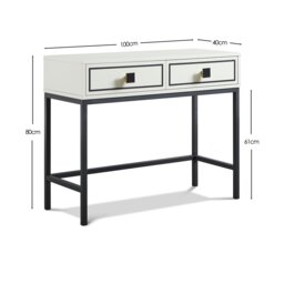 Frank Olsen Mia 2 Drawer Console Table - White - thumbnail 2
