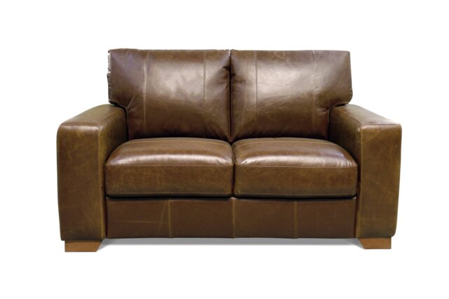 Argos Home Eton Leather 2 Seater Sofa - Tan - image 1