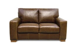 Argos Home Eton Leather 2 Seater Sofa - Tan - thumbnail 1
