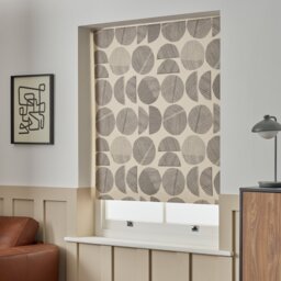 Habitat Drawn Circles Blackout Cream Roller Blind - 90cm - thumbnail 1
