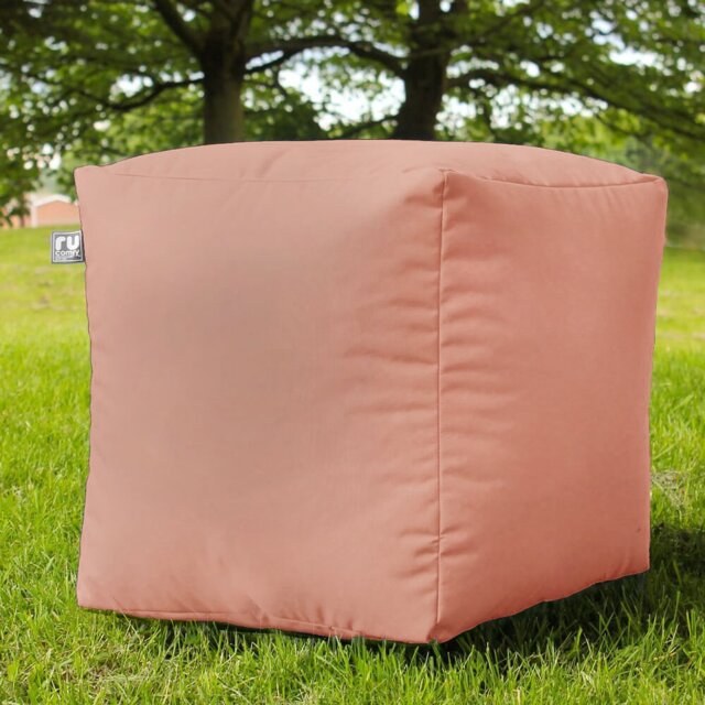 rucomfy Indoor Outdoor Cube Bean Bag - Dusky Pink - image 1