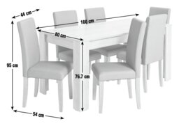 Argos Home Miami Extend Oak Dining Table & 6 Charcoal Chairs - thumbnail 2