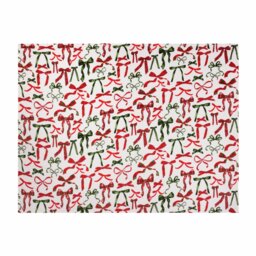 furn Festive Bows Fleece Throw - White - 140x180cm - thumbnail 2