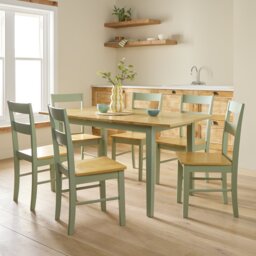 Argos Home Chicago Extend Sage Green Dining Table & 6 Chairs - thumbnail 1