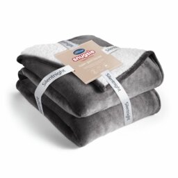 Silentnight Snugsie Teddy Fleece Giant Blanket - Charcoal - thumbnail 1