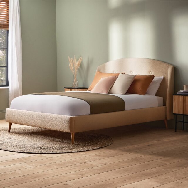 Silentnight Evana Superking Boucle Bed Frame - Ivory - image 1