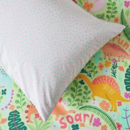 Argos Home Dino Floral Green Kids Bedding Set - Toddler - thumbnail 2