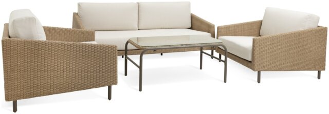 Habitat Ella 5 Seater Rattan Effect Garden Sofa Set- Natural