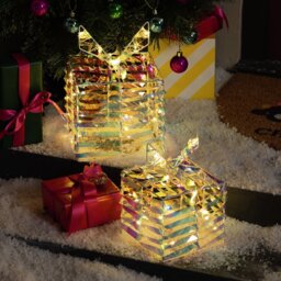 Argos Home Pack of 2 Christmas Acrylic Presents Decoration - thumbnail 1