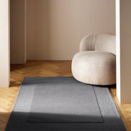 Habitat Simple Border Grey Wool Cut Pile Rug - 160x230cm - thumbnail 1