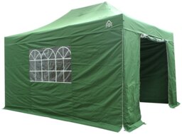 All Seasons 3mx4.5m Pop Up Garden Gazebo & Side Panels-Green