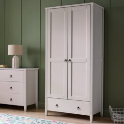 Argos Home Lucie 2 Door 1 Drawer Wardrobe - Off White - thumbnail 1
