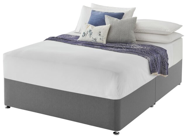 Silentnight Double Divan Bed Base - Grey - image 1