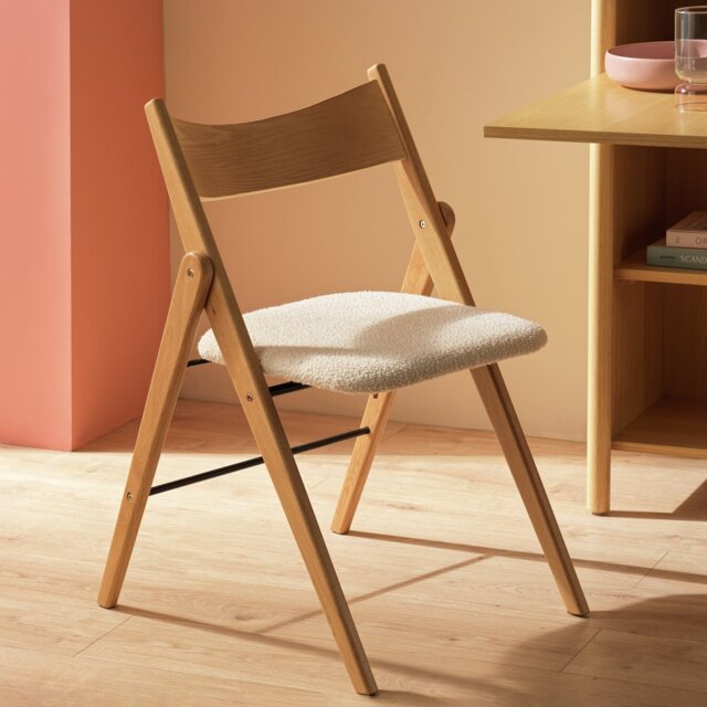 Habitat Zepher Fabric Dining Chair - Light wood - image 1
