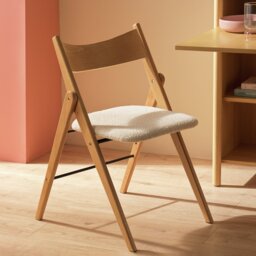 Habitat Zepher Fabric Dining Chair - Light wood - thumbnail 1