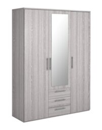 Argos Home Brisbane 3 Door 3 Drawer Wardrobe - GreyOak - thumbnail 2