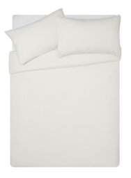 Habitat Cotton Rich 180 TC Plain Cream Bedding Set - Double - thumbnail 1