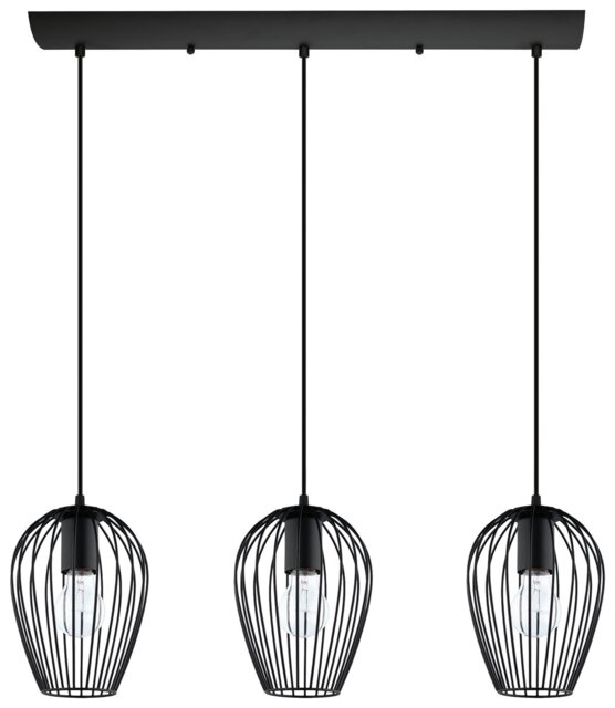 EGLO Newtown Steel 3 Light Pendant Light - Black - image 1